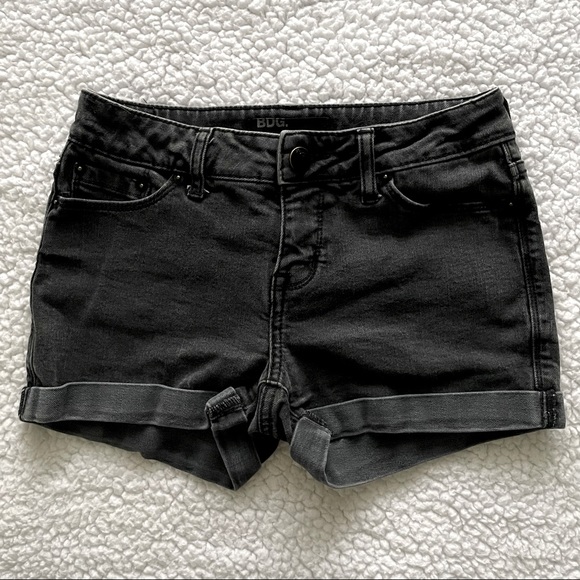 BDG faded black denim grunge scene alternative festival pockets shorts size 2 - Picture 5 of 10